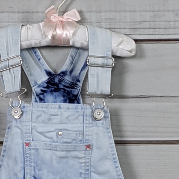 Vtg GIRL'S JORDACHE Denim and Floral Dress - Picture 2 of 15